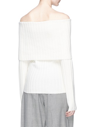 Back View - Click To Enlarge - THEORY - Off-shoulder cashmere sweater