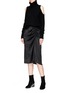 Figure View - Click To Enlarge - THEORY - Ruched satin skirt