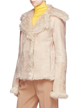 Detail View - Click To Enlarge - THEORY - Lambskin shearling goat suede reversible coat