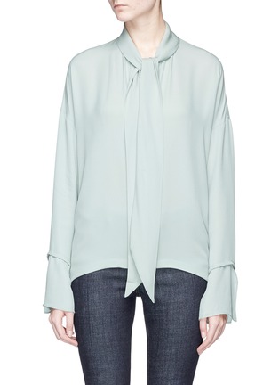 Main View - Click To Enlarge - THEORY - Scarf silk crepe shirt