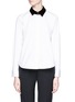 Main View - Click To Enlarge - THEORY - 'Fancy' detachable velvet collar cotton poplin shirt