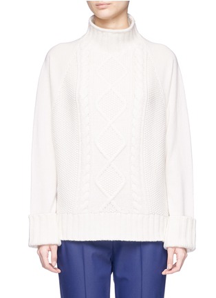Main View - Click To Enlarge - THEORY - Mixed knit cashmere sweater