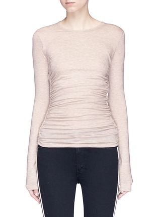 Main View - Click To Enlarge - THEORY - Ruched elastic side modal-blend jersey top