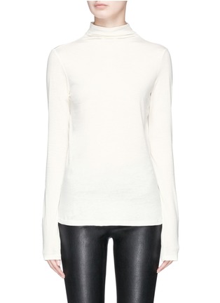 Main View - Click To Enlarge - THEORY - 'Ginala Cash' roll stitch back turtleneck T-shirt