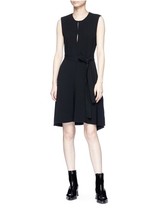 Figure View - Click To Enlarge - THEORY - 'Desza B' belted stretch crepe dress