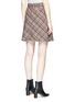 Back View - Click To Enlarge - THEORY - Check plaid virgin wool flared mini skirt