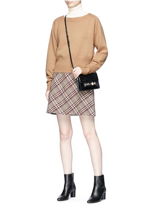 Figure View - Click To Enlarge - THEORY - Check plaid virgin wool flared mini skirt