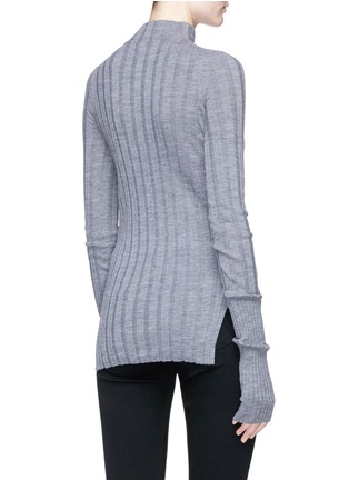 Back View - Click To Enlarge - THEORY - Mock neck wool rib knit sweater