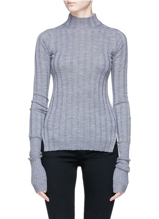 Main View - Click To Enlarge - THEORY - Mock neck wool rib knit sweater