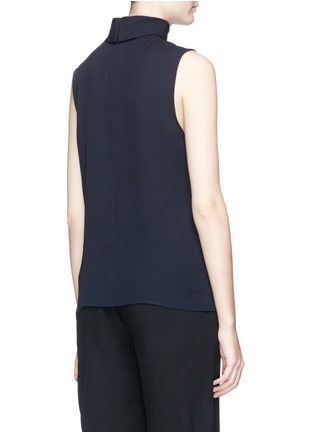 Back View - Click To Enlarge - THEORY - Cutout neck silk georgette sleeveless top