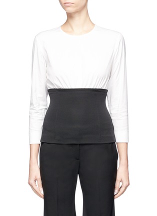 Main View - Click To Enlarge - THEORY - Corset waist stretch poplin top