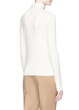 Back View - Click To Enlarge - THEORY - Button collar cutout V-neck silk blend sweater