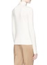 Back View - Click To Enlarge - THEORY - Button collar cutout V-neck silk blend sweater