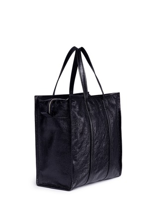 Detail View - Click To Enlarge - BALENCIAGA - 'Arena Bazar' crinkled leather tote bag