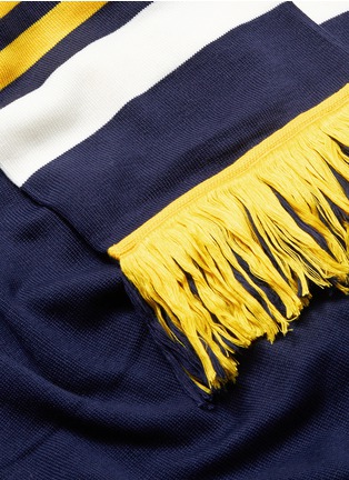 Detail View - Click To Enlarge - FENTY PUMA BY RIHANNA - Fringe stripe logo intarsia varsity scarf