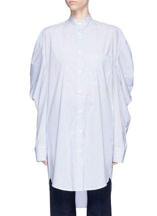 Main View - Click To Enlarge - 73437 - Cocoon sleeve oversized stripe poplin shirt