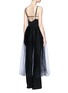 Back View - Click To Enlarge - 73437 - Sheer tulle peplum midi dress