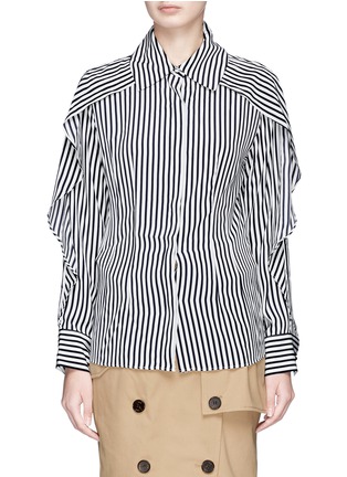 Main View - Click To Enlarge - 73437 - Cocoon sleeve stripe crepe shirt