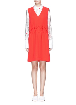 Main View - Click To Enlarge - VICTORIA, VICTORIA BECKHAM - Knotted waist crepe shift dress
