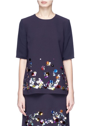 Main View - Click To Enlarge - VICTORIA, VICTORIA BECKHAM - Paillette embellished crepe top