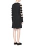 Back View - Click To Enlarge - VICTORIA, VICTORIA BECKHAM - Knotted sleeve jersey shift dress