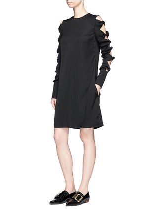 Figure View - Click To Enlarge - VICTORIA, VICTORIA BECKHAM - Knotted sleeve jersey shift dress