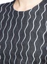 Detail View - Click To Enlarge - VICTORIA, VICTORIA BECKHAM - Wavy stripe sleeveless raw denim shift dress