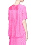 Back View - Click To Enlarge - VICTORIA, VICTORIA BECKHAM - Pleated back overlay wavy stripe print twill top