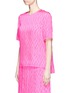 Front View - Click To Enlarge - VICTORIA, VICTORIA BECKHAM - Pleated back overlay wavy stripe print twill top
