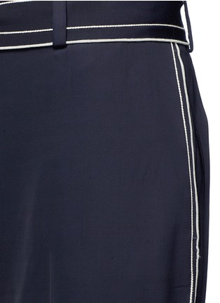Detail View - Click To Enlarge - VICTORIA, VICTORIA BECKHAM - Stripe embroidered outseam belted suiting pants