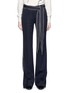 Main View - Click To Enlarge - VICTORIA, VICTORIA BECKHAM - Stripe embroidered outseam belted suiting pants