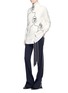 Figure View - Click To Enlarge - VICTORIA, VICTORIA BECKHAM - Stripe embroidered outseam belted suiting pants