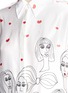 Detail View - Click To Enlarge - VICTORIA, VICTORIA BECKHAM - Portrait and lips doodle print silk satin shirt