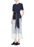 Figure View - Click To Enlarge - VICTORIA, VICTORIA BECKHAM - Colourblock high waist suiting culottes