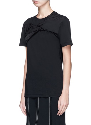 Front View - Click To Enlarge - VICTORIA, VICTORIA BECKHAM - Twisted panel slub cotton jersey T-shirt