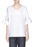 Main View - Click To Enlarge - VICTORIA, VICTORIA BECKHAM - Knot sleeve oversized satin T-shirt