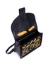  - DRIES VAN NOTEN - Geometric velvet panel snake embossed leather handbag