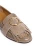 Detail View - Click To Enlarge - CHLOÉ - 'Olly' fringe suede trim calfskin leather loafers