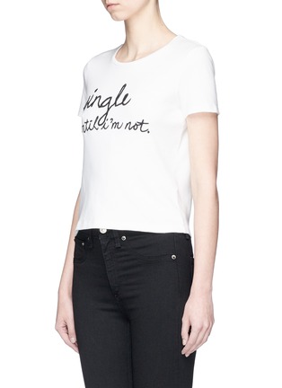 Front View - Click To Enlarge - ALICE & OLIVIA - 'Rylyn' slogan embroidered cropped T-shirt