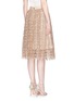 Back View - Click To Enlarge - ALICE & OLIVIA - 'Almira' sequin metallic guipure lace party skirt