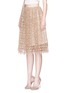 Front View - Click To Enlarge - ALICE & OLIVIA - 'Almira' sequin metallic guipure lace party skirt