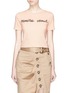 Main View - Click To Enlarge - ALICE & OLIVIA - 'Jazmine' slogan embroidered cropped T-shirt