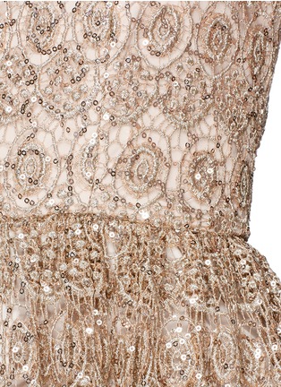 Detail View - Click To Enlarge - ALICE & OLIVIA - 'Alma' sequin metallic guipure lace dress