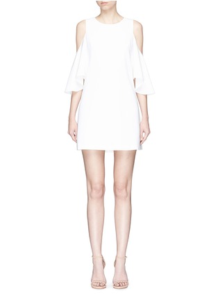 Main View - Click To Enlarge - ALICE & OLIVIA - 'Coley' ruffle cold shoulder shift dress