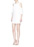 Figure View - Click To Enlarge - ALICE & OLIVIA - 'Coley' ruffle cold shoulder shift dress