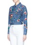 Front View - Click To Enlarge - ALICE & OLIVIA - 'Chloe' floral embellished cropped denim jacket