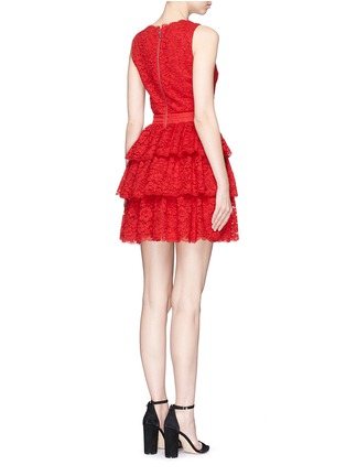 Back View - Click To Enlarge - ALICE & OLIVIA - 'Clora' tiered corded lace mini dress