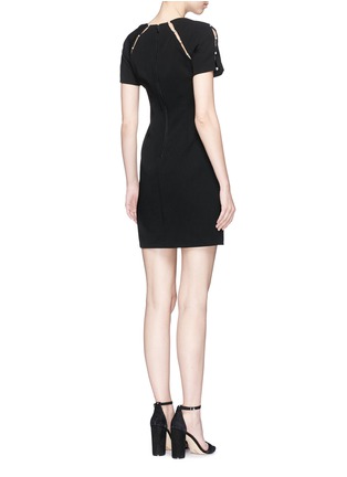 Back View - Click To Enlarge - ALICE & OLIVIA - 'Kristiana' faux pearl cutout shoulder suiting dress