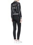 Figure View - Click To Enlarge - ALICE & OLIVIA - 'Demia' ring embellished slogan cropped leather bomber jacket