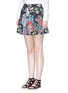 Front View - Click To Enlarge - ALICE & OLIVIA - 'Connor' floral tapestry print pleated twill skirt